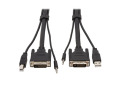 DVI KVM Cable Kit, 3 in 1 - DVI, USB, 3.5 mm Audio (3xM/3xM), 1080p, 6 ft., Black
