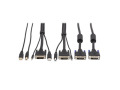 DVI KVM Cable Kit - DVI, USB, 3.5 mm Audio (3xM/3xM) + USB (M/M) + DVI (M/M), 1080p, 10 ft., Black