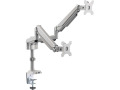 Dual-Display Flex-Arm Mount for 17 to 32 Monitors - Clamp or Grommet, USB, Audio Ports