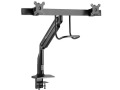 Safe-IT Precision-Placement Dual-Display Desk Clamp with Antimicrobial Tape for 17 to 35" Displays, USB Ports
