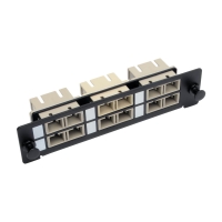 High-Density Fiber Adapter Panel (MMF/SMF), 6 SC Duplex Connectors, Black image