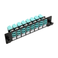 High-Density Fiber Adapter Panel (MMF/SMF), 8 LC Duplex Connectors, Black image