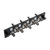 High-Density Fiber Adapter Panel (MMF/SMF), 8 ST Simplex Connectors, Black image