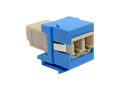 Duplex Multimode Fiber Coupler, Keystone Jack - LC to LC, Blue