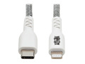 Heavy-Duty USB-C Sync/Charge Cable with Lightning Connector - M/M, USB 2.0, 6 ft (1.8 m)