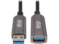 USB 3.2 Gen 1 CL3-Rated Fiber Active Optical Cable (AOC) - Extension/Repeater, A/A M/F, Black, 10 m