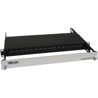 Spine-Leaf MPO Panel with Key-Up to Key-Up MTP/MPO Adapter - 12F MTP/MPO-PC M/M, 8F OM4 Multimode, 16 x 16 Ports, 1U image