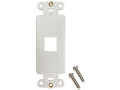 Safe-IT 1-Port Antibacterial Wall-Mount Insert, Decora Style, Vertical, Ivory, TAA