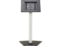 Secure Tablet Mount Floor Stand, Height-Adjustable, Black/Silver