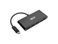 USB 3.1 Gen 1 USB-C Portable Hub/Adapter, 3 USB-A Ports and Memory Card Reader, Thunderbolt 3 Compatible, Black