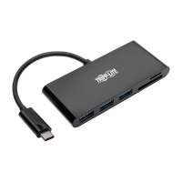 USB 3.1 Gen 1 USB-C Portable Hub/Adapter, 3 USB-A Ports and Memory Card Reader, Thunderbolt 3 Compatible, Black image