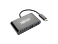 USB 3.1 Gen 1 USB-C Portable Hub with 2 USB-C Ports and 2 USB-A Ports, Thunderbolt 3 Compatible, Black