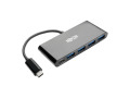 4-Port USB 3.1 Hub, 4x USB-A, Thunderbolt 3PD Charging, Black