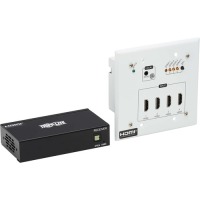4-Port HDMI over Cat6 Extender Switch Kit, Wall Plate/Box - 4K 60 Hz, HDR, 4:4:4, IR, PoC, 230 ft. (70.1 m), TAA image