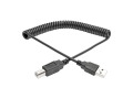 10ft Hi-Speed USB 2.0 to USB B Cable Coiled USB A-B M/M 10'