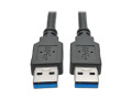 3ft USB 3.0 SuperSpeed A/A Cable M/M 28/24 AWG 5 Gbps Black 3'