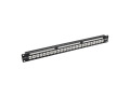 24-Port 1U Rack-Mount Cat6a Feedthrough Patch Panel with 90-Degree Down-Angled Ports, RJ45 Ethernet, TAA