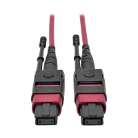 MTP/MPO Multimode Patch Cable, 12 Fiber, 40/100 GbE, 40/100GBASE-SR4, OM4 Plenum-Rated (F/F), Push/Pull Tab, Magenta, 3 m (9.8 ft.) image