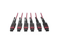 MTP/MPO Multimode Base-8 Trunk Cable, 24-Strand, 40/100 GbE, 40/100GBASE-SR4, OM4 Plenum-Rated (3xF/3xF), Push/Pull Tab, Magenta, 61 m (200 ft.)