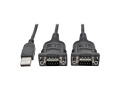 2-Port USB to DB9 Serial FTDI Adapter Cable with COM Retention (M/M), 6 ft.