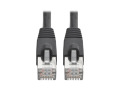Cat6a 10G-Certified Snagless Shielded STP Network Patch Cable (RJ45 M/M), PoE, Black, 10 ft.