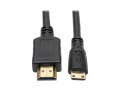 High-Speed HDMI to Mini-HDMI Cable with Ethernet and Digital Video/Audio (M/M), 1920 x 1080 (1080p), 1 ft.