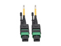 MTP/MPO (APC) Singlemode Patch Cable (F/F), 12 Fiber, 40/100 GbE, QSFP+ 40GBASE-PLR4, Plenum, Push/Pull Tab, Yellow, 1 m (3.3 ft.)