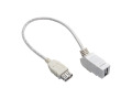 USB 2.0 All-in-One Keystone/Panel Mount Coupler Cable (F/F), Angled Connector, White, 1 ft.