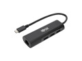 USB 3.1 Gen 1 USB-C Portable Hub/Adapter, 3 USB-A Ports and Gigabit Ethernet Port, Thunderbolt 3 Compatible, Black