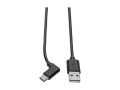 USB Type-A to Type-C Cable, M/M, Right-Angle USB-C, 2.0, 6 ft. - Thunderbolt 3 Compatible