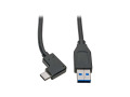 USB Type-C to USB Type-A Cable (M/M) - Right Angle, 3.1, 5 Gbps, Gen 1, 3 ft. - Thunderbolt 3