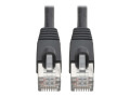 Cat6a 10G-Certified Snagless Shielded STP Network Patch Cable (RJ45 M/M), PoE, Black, 30 ft.