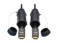 High-Speed Armored HDMI Fiber Active Optical Cable (AOC) with Hooded Connectors - 4K @ 60 Hz, HDR, IP68, M/M, Black, 100 m
