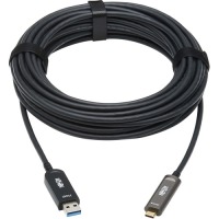 USB-A to USB-C AOC Cable (M/M) - USB 3.2 Gen 2 Plenum-Rated Fiber Active Optical - Data Only, Backward Compatible, Black, 10 m image