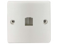 1-Port French-Style Wall Plate, White, TAA