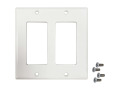 Safe-IT Double-Gang Antibacterial Wall Plate, Decora Style, Ivory, TAA