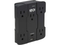 Safe-IT 5-Outlet Surge Protector - USB-A/USB-C Ports, 5-15P Direct Plug-In, 1050 Joules, Antimicrobial Protection, Black