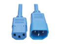 C14 Male to C13 Female Power Cable, C13 to C14 PDU Style - 10A, 250V, 18 AWG, 6 ft., Blue