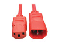 C14 Male to C13 Female Power Cable, C13 to C14 PDU Style - 10A, 250V, 18 AWG, 6 ft., Red