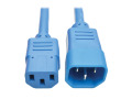 Heavy-Duty C13 to C14 PDU-Style Power Extension Cable - 15A, 100250V, 14 AWG, 3 ft., Blue