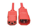 Heavy-Duty C13 to C14 PDU-Style Power Extension Cable - 15A, 100250V, 14 AWG, 6 ft., Red