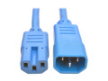 IEC C14 to IEC C15 Power Cable - Heavy Duty, 15A, 100-250V, 14 AWG, 2 ft., Blue