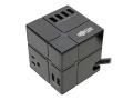 Protect It! 3-Outlet Power Cube Surge Protector - 6 USB-A Ports (7.2A Shared), 6 ft. Cord, 540 Joules, Black
