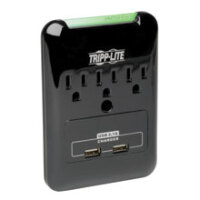 Protect It! 3-Outlet Surge Protector, Direct Plug-In, 540 Joules, 2.1 A USB Charger, Diagnostic LED image