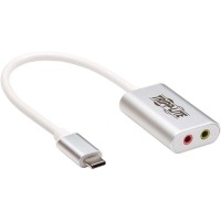 Tripp Lite USB C to 3.5mm Stero Audio Adapter for Microphone Headphones USB Type C, USB-C, USB Type-C image