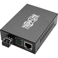 Tripp Lite Gigabit Multimode Fiber to Ethernet Media Converter, 10/100/1000 LC, International Power Supply, 850 nm, 550M (1804.46 ft.) image