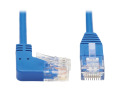 Tripp Lite Cat6 Ethernet Cable Right Angled UTP Slim Molded M/M Blue 1ft