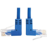 Tripp Lite Cat6 Ethernet Cable Up/Down Angled UTP Slim Molded M/M Blue 5ft image
