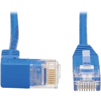 Tripp Lite Cat6 Ethernet Cable Down Right Angled Slim Molded M/M Blue 3ft image