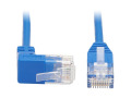 Tripp Lite Cat6 Ethernet Cable Up Angled UTP Slim Molded M/M RJ45 Blue 5ft